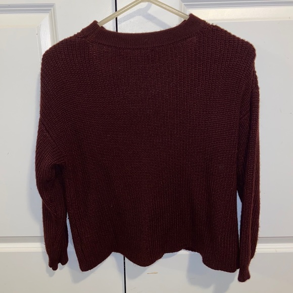 Maroon scoop neck sweater - Picture 2 of 3
